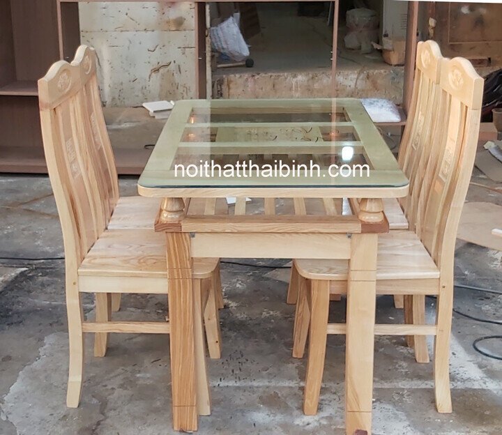 Bộ bàn ăn gỗ sồi 4 ghế Bộ bàn ăn gỗ sồi 4 ghế