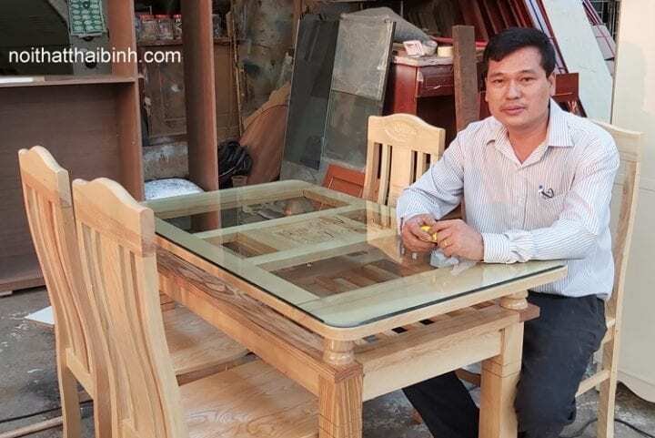 Bộ bàn ăn gỗ sồi chất lượng 4 ghế