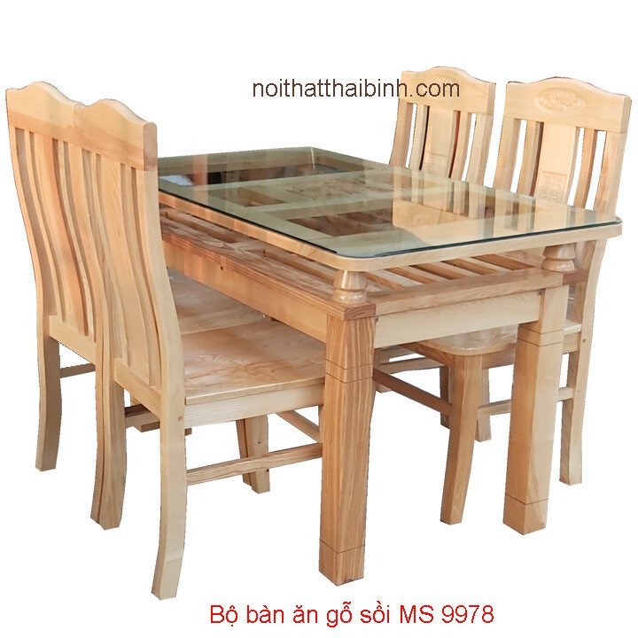 Bộ bàn ăn gỗ sồi 4 ghế Bộ bàn ăn gỗ sồi 4 ghế