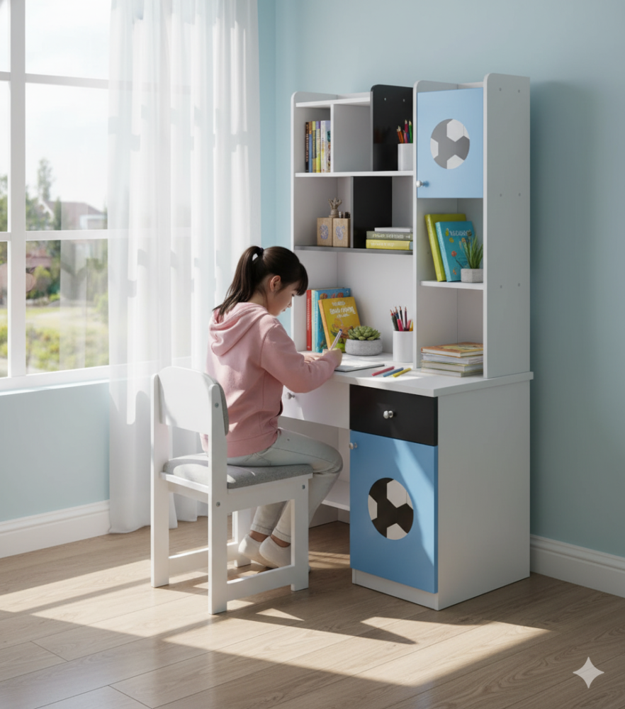Bàn học có kệ sách đẹp giá rẻ MS 1116 - bề mặt hoàn thiện