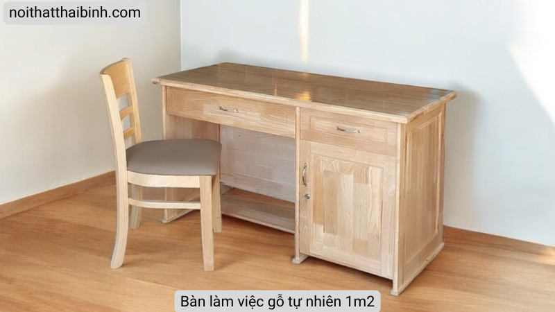 Bàn làm việc gỗ tự nhiên 1m2