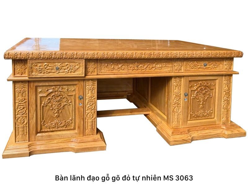 Bàn lãnh đạo gỗ gõ đỏ tự nhiên Bàn lãnh đạo gỗ gõ đỏ tự nhiên