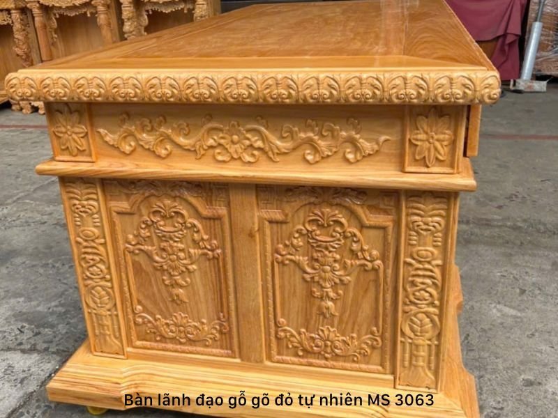 Bàn lãnh đạo gỗ gõ đỏ tự nhiên Bàn lãnh đạo gỗ gõ đỏ tự nhiên