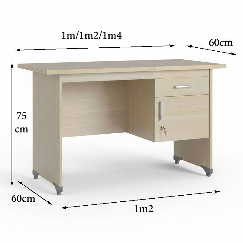 Bàn nhân viên hộc treo MS 3084 - chi tiết vân gỗ tự nhiên