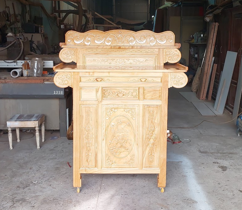 Bàn thờ gia tiên 2 tầng gỗ gõ đỏ MS 3233