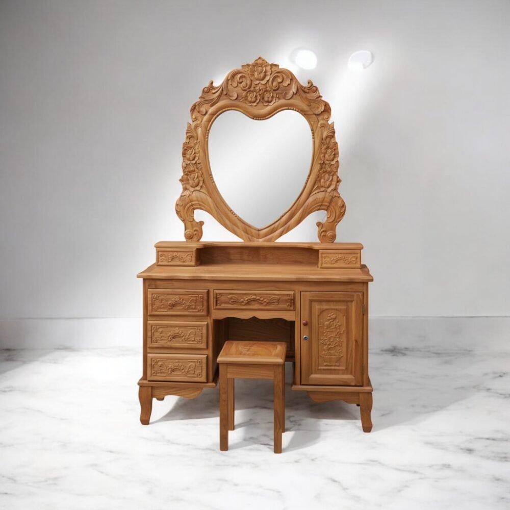 Bàn trang điểm bằng gỗ gõ đỏ MS 3301 - kỹ thuật đóng mộng chắc chắn