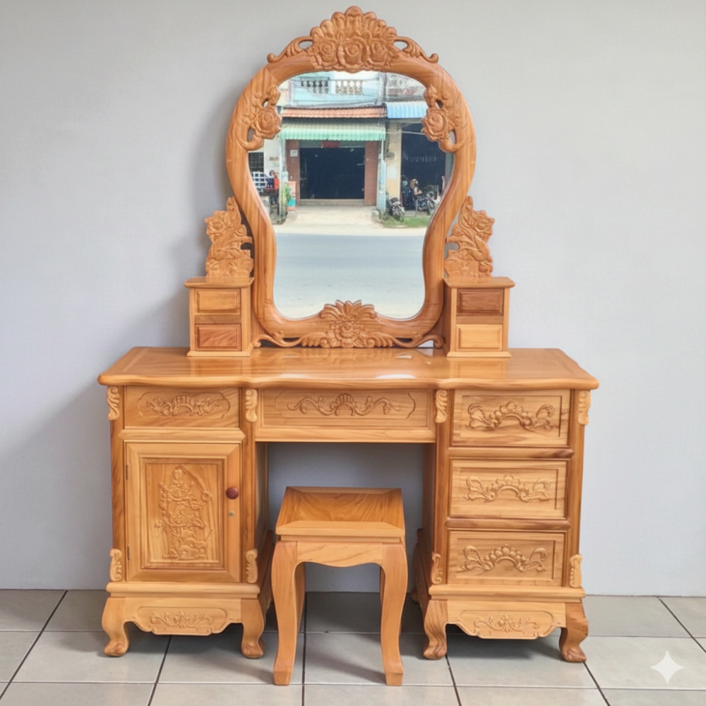 Bàn trang điểm gỗ tự nhiên
