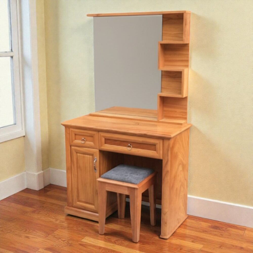 Bàn trang điểm gỗ vân gõ đẹp tiện nghi