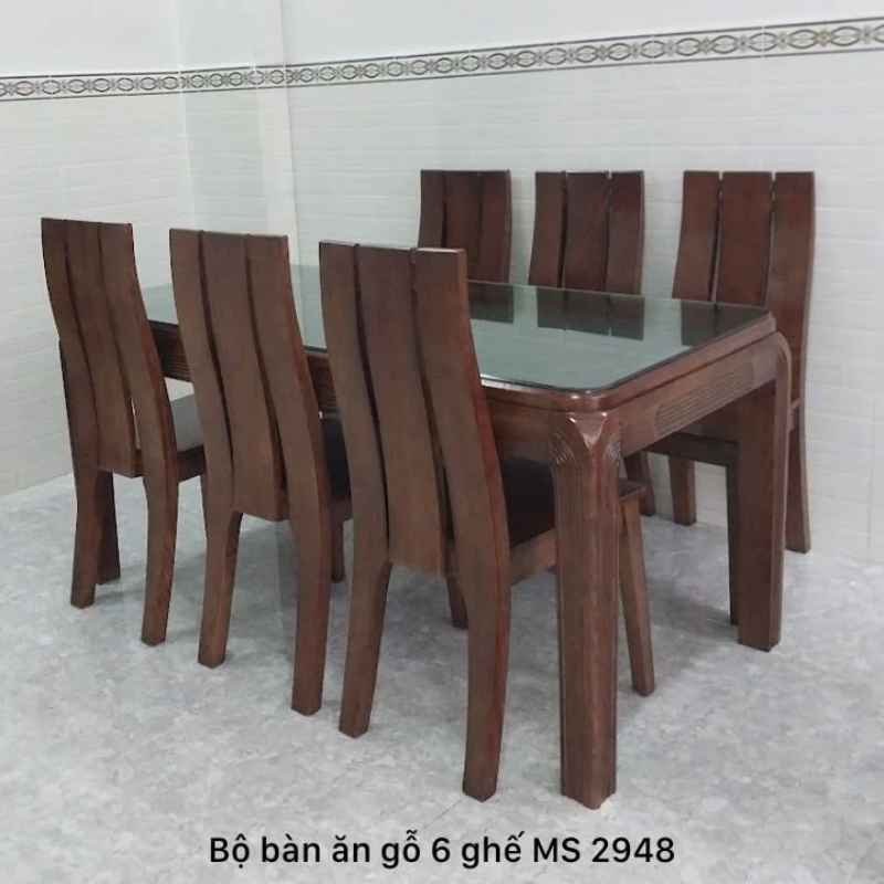 Bộ bàn ăn gỗ cao cấp 6 ghế MS 2948