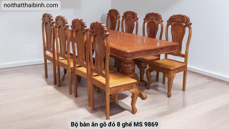 Bộ bàn ăn gõ đỏ 8 ghế Bộ bàn ăn gõ đỏ 8 ghế