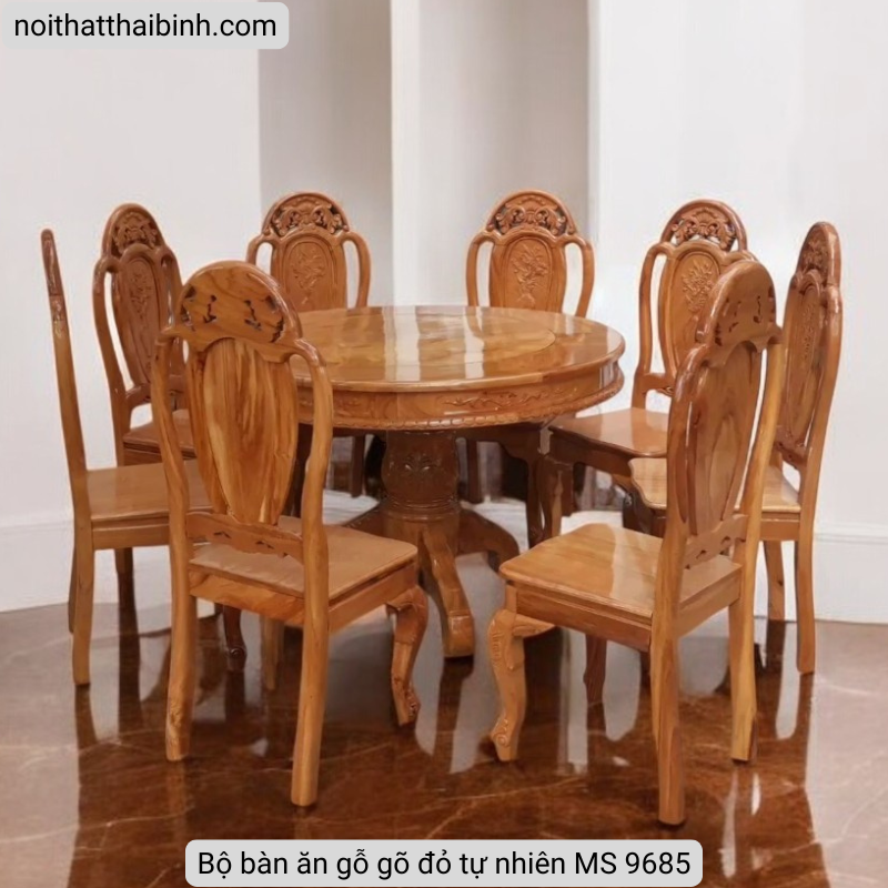 Bộ bàn ăn gỗ gõ đỏ