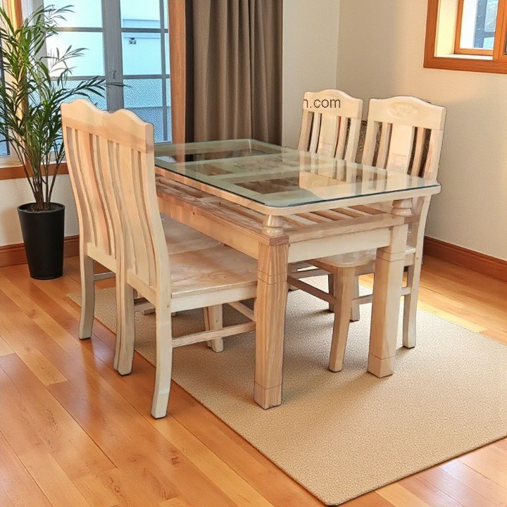 Bộ bàn ăn gỗ sồi hiện đại 4 ghế