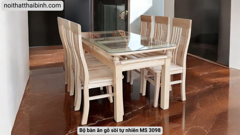 Bộ bàn ăn gỗ sồi tự nhiên