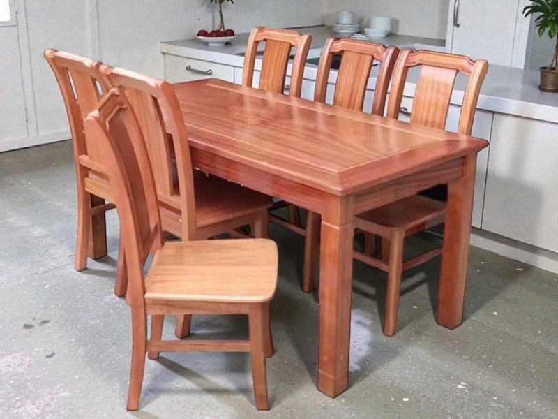 Bộ bàn ăn gỗ xoan đào 6 ghế MS 2901