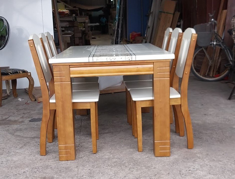 Bộ bàn ăn mặt đá MS 3223 - nhìn tổng thể