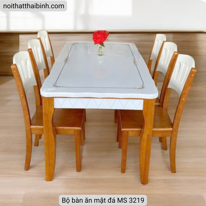 Bộ bàn ăn mặt đá MS 3219