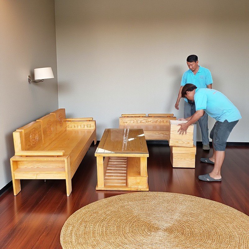 Bộ ghế sa lông gỗ sồi tự nhiên