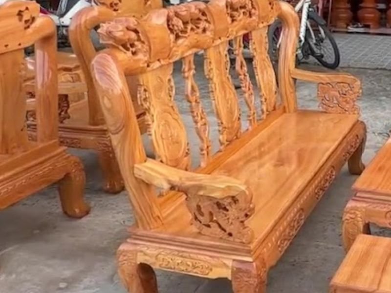 Salon gỗ gõ đỏ tay 10 bộ 6 món MS 3145