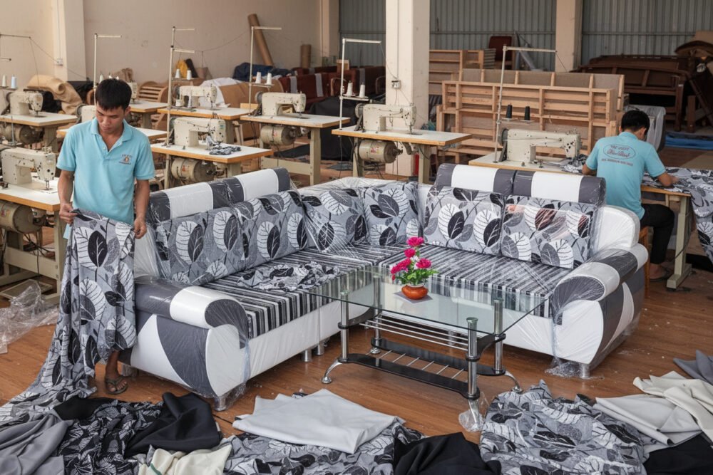 Bộ sofa góc phòng khách MS 3364 - kỹ thuật đóng mộng chắc chắn