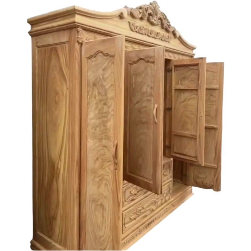 Tủ quần áo gỗ gõ đỏ MS 3298 - kỹ thuật đóng mộng chắc chắn