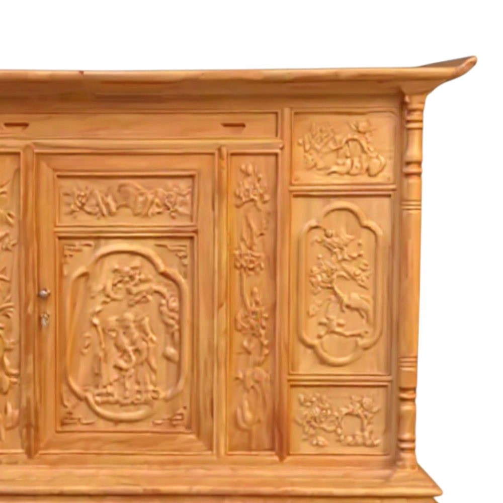 Tủ Thờ Gỗ Gõ Đỏ Bền Đẹp Cỡ Lớn MS 3356 - nhìn tổng thể