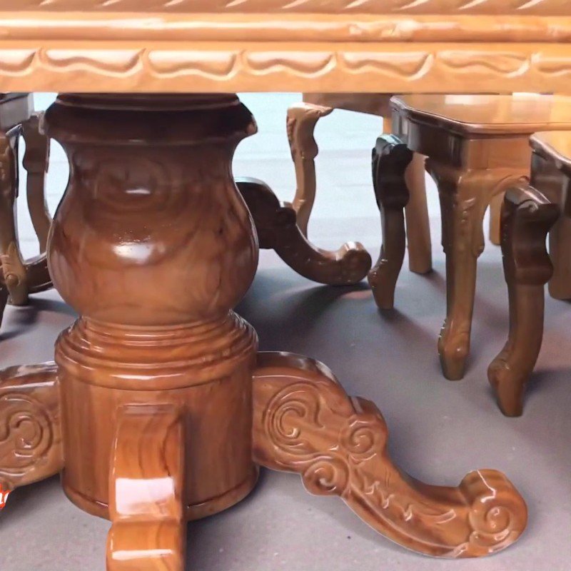Bộ bàn ăn gỗ gõ đỏ 8 ghế MS 3355 - nhìn tổng thể