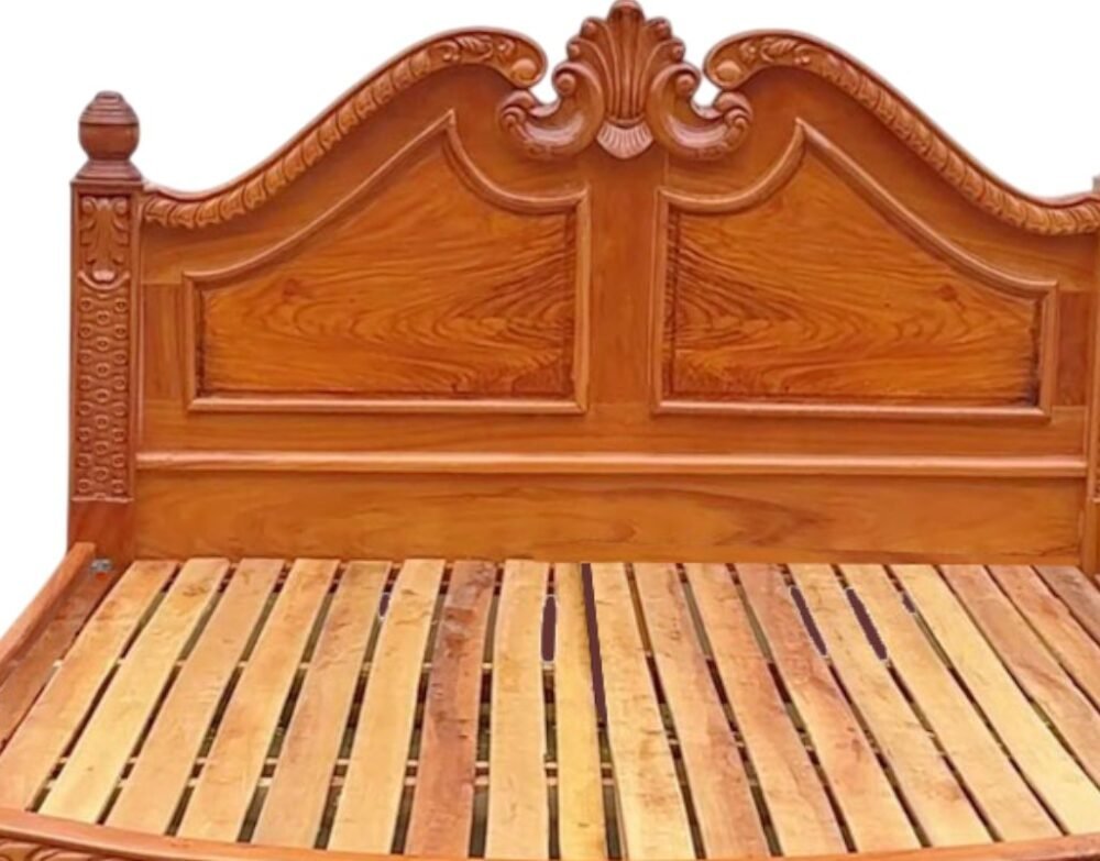 Giường Gõ Đỏ Tự Nhiên Cao Cấp MS 3442 - nhìn tổng thể