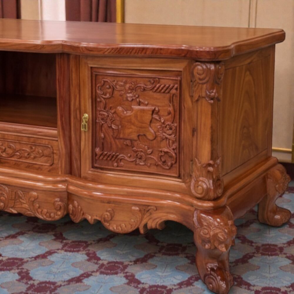 Kệ tivi gỗ hương đá hiện đại MS 3369 - nhìn tổng thể