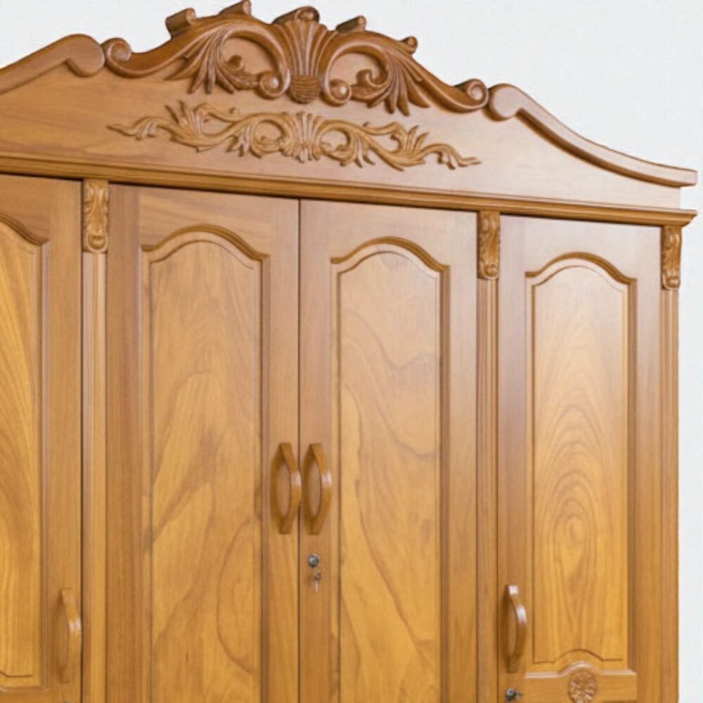 Thiết kế tủ quần áo gỗ gõ đỏ tự nhiên đẹp Tủ quần áo gỗ gõ đỏ tự nhiên MS 3307 - nhìn tổng thể