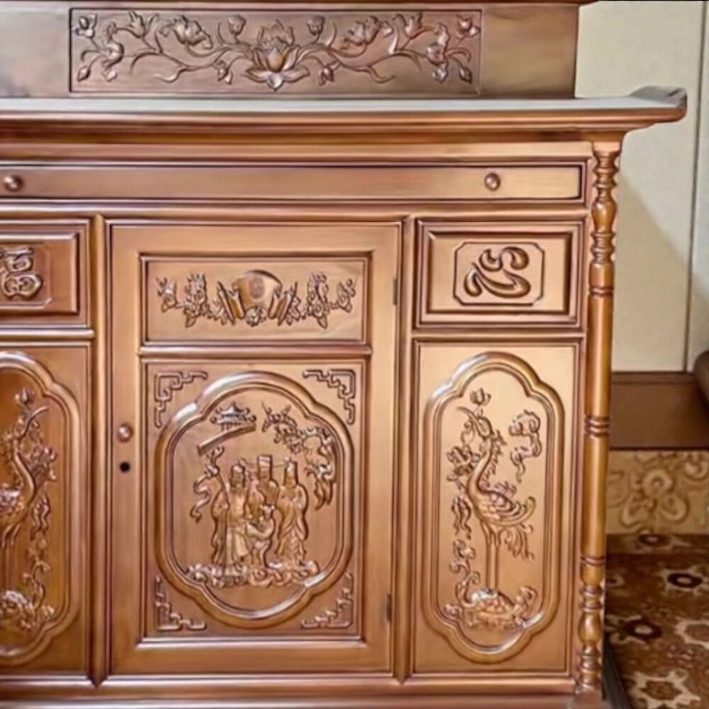 Chi tiết tủ thờ 2 tầng đẹp kích thước 1m27 và 1m54