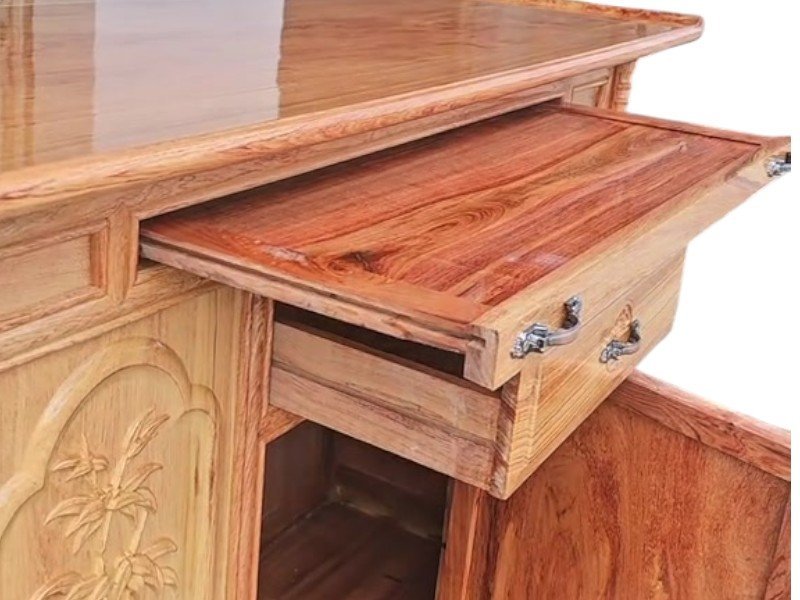 Tủ thờ gỗ gõ đỏ cao cấp MS 3310 - chi tiết vân gỗ tự nhiên