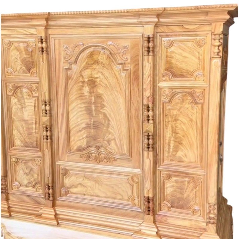 Tủ thờ gỗ gõ đỏ tự nhiên cao cấp - góc nghiêng