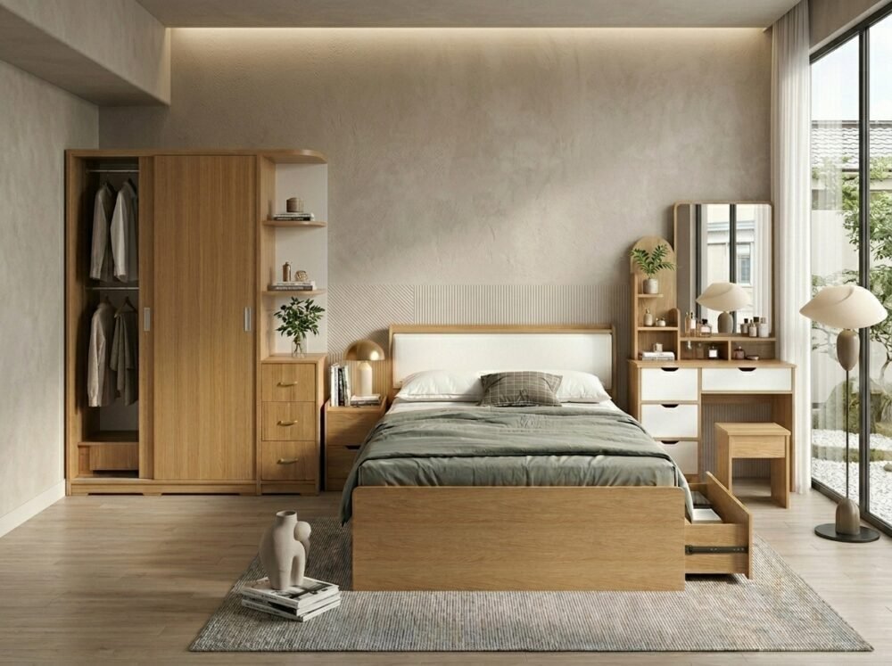 Combo phòng ngủ hiện đại MS 3446