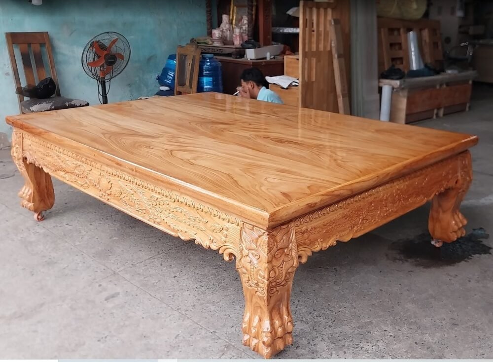 Đi văng gỗ gõ đỏ tự nhiên MS 3286