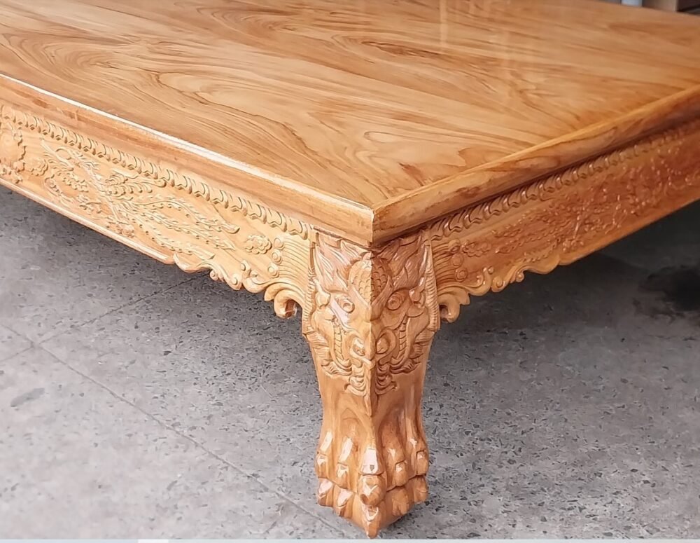 Đi văng gỗ gõ đỏ vân đẹp bền chắc theo thời gian