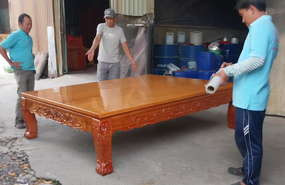 Đi văng gỗ gõ đỏ cao cấp