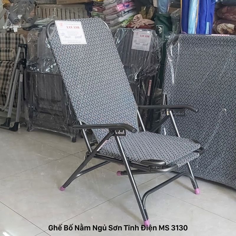 Ghế bố nằm ngủ sơn tĩnh điện khung thép chắc chắn Ghế Bố Nằm Sơn Tĩnh Điện MS 3130 | GIAO HỎA TỐC TPHCM - góc nghiêng