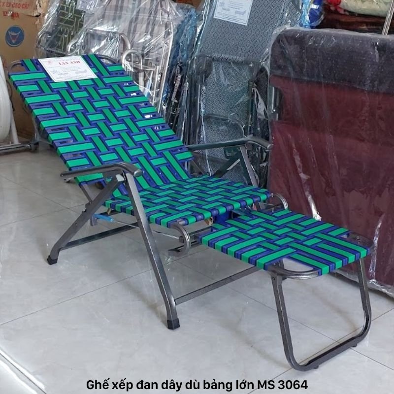 Ghế xếp đan dây dù bảng lớn MS 3064 | Giao hàng hỏa tốc - nhìn tổng thể
