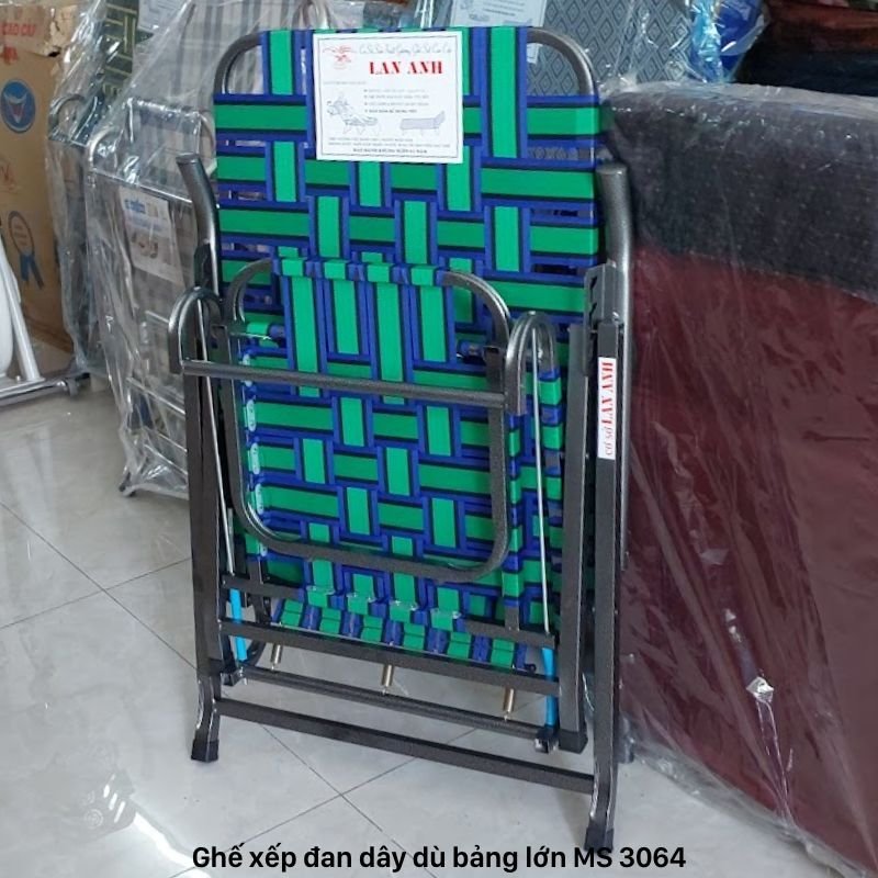 Ghế xếp đan dây dù bảng lớn MS 3064 | Giao hàng hỏa tốc - chi tiết vân gỗ tự nhiên