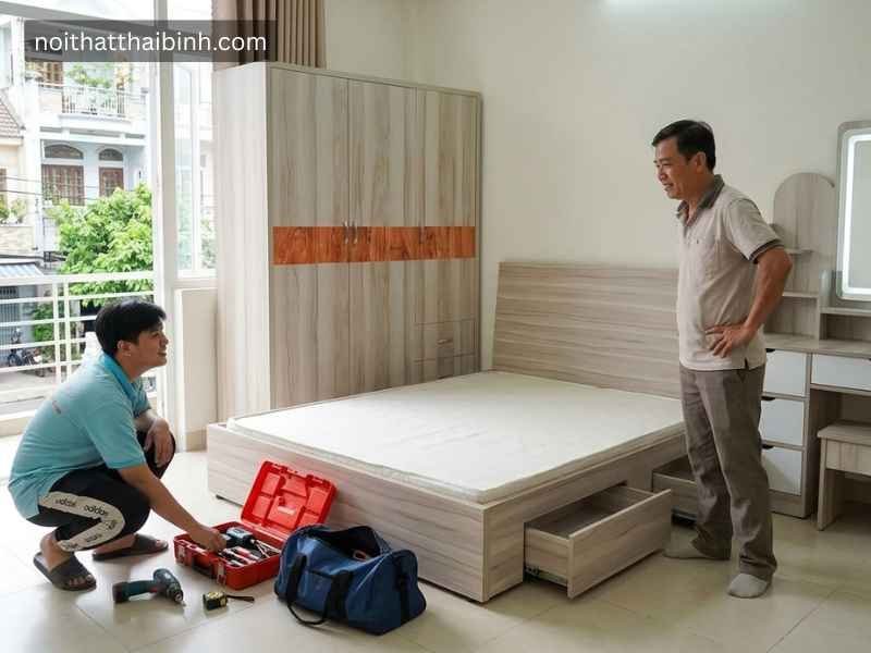 Giao lắp bộ phòng ngủ giá rẻ MS 2148 tại TPHCM