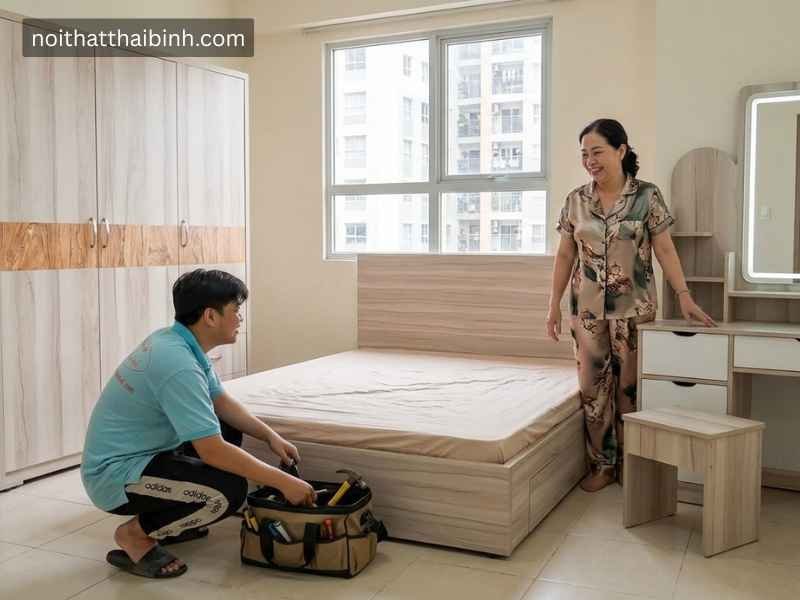 Giao lắp bộ phòng ngủ giá rẻ tại TPHCM