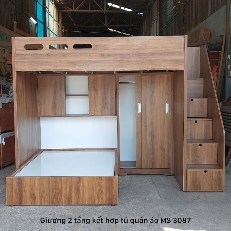 Giường 2 tầng kết hợp tủ quần áo