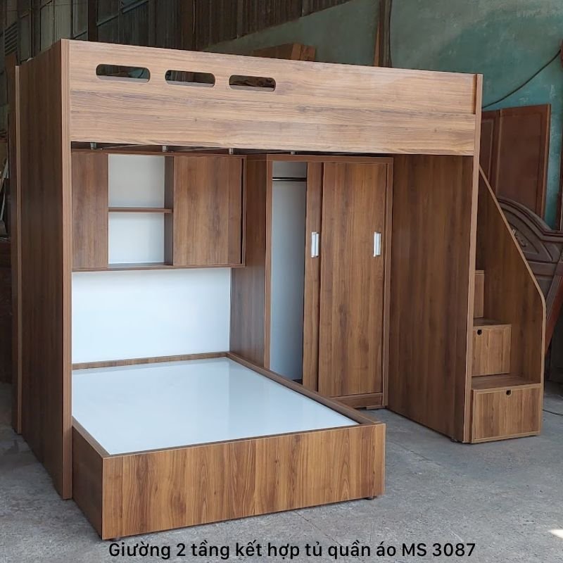 Giường 2 tầng kết hợp tủ quần áo