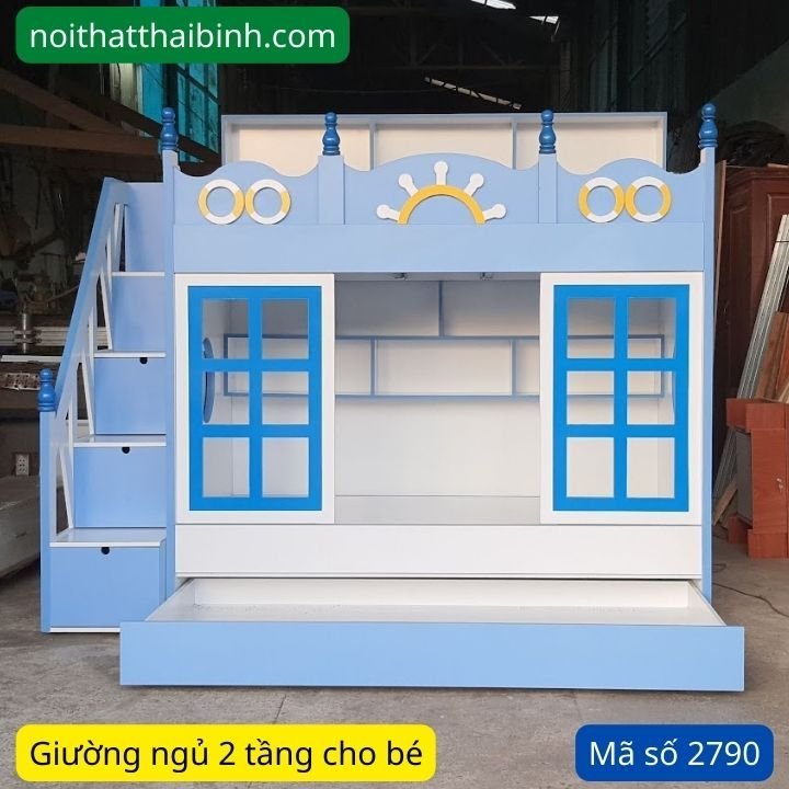 Giường ngủ 2 tầng cho bé có giường phụ