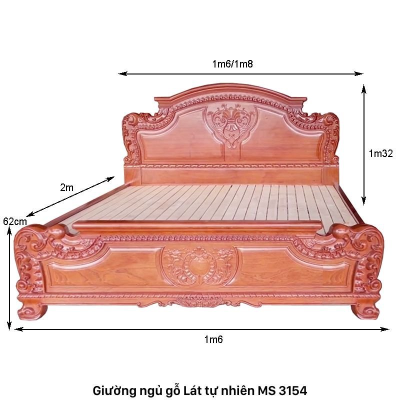 Kích thước giường ngủ gỗ Lát cao cấp Kích thước giường ngủ gỗ Lát cao cấp