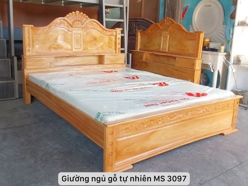 Giường ngủ gỗ gõ đỏ cao cấp Giường ngủ gỗ gõ đỏ cao cấp MS 3097 - kỹ thuật đóng mộng chắc chắn