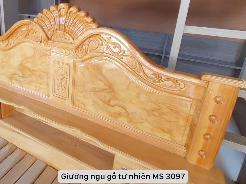 Giường ngủ gỗ gõ đỏ cao cấp Giường ngủ gỗ gõ đỏ cao cấp MS 3097 - chi tiết vân gỗ tự nhiên