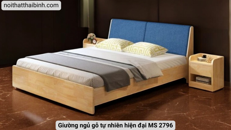 Giường ngủ gỗ tự nhiên hiện đại Giường ngủ gỗ tự nhiên hiện đại