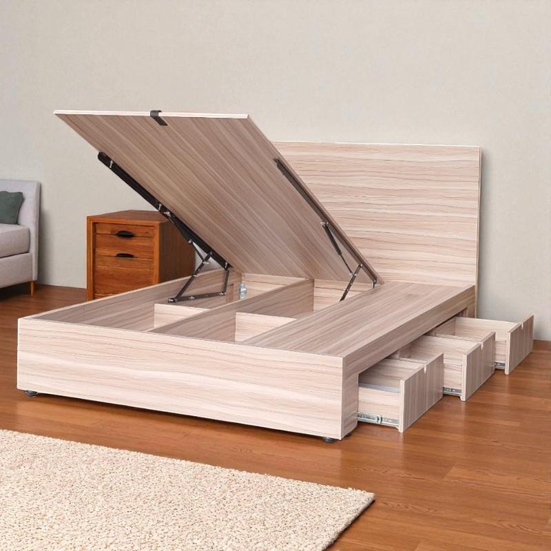 Giường ngủ vạt nâng đẹp MS 2616