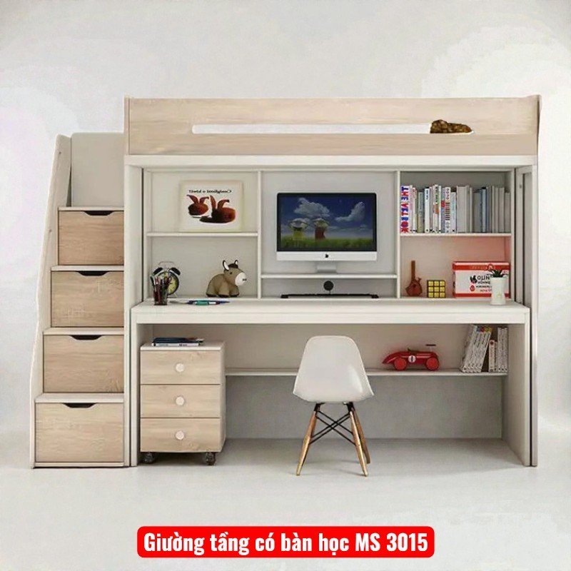 Giường tầng có bàn học MS 3015